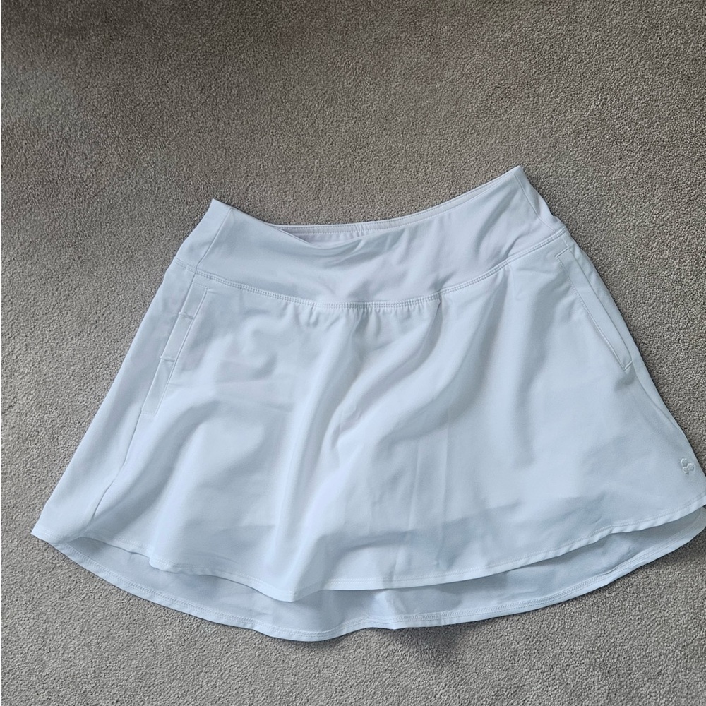 White Stretchy Skort with Pockets